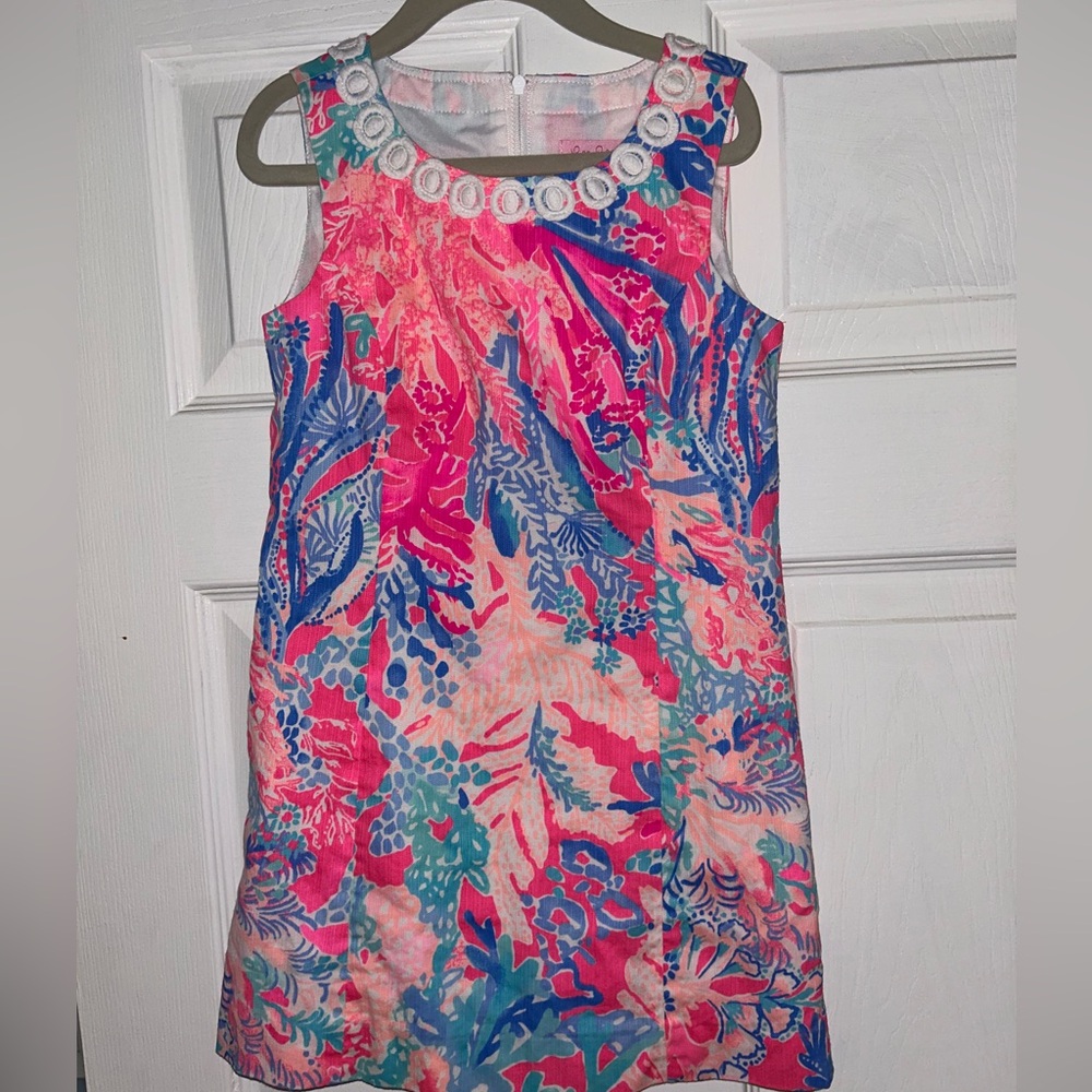 Lilly Pulitzer Vibrant Pink and Blue Dress, worn once, beautiful condition. Sz 6